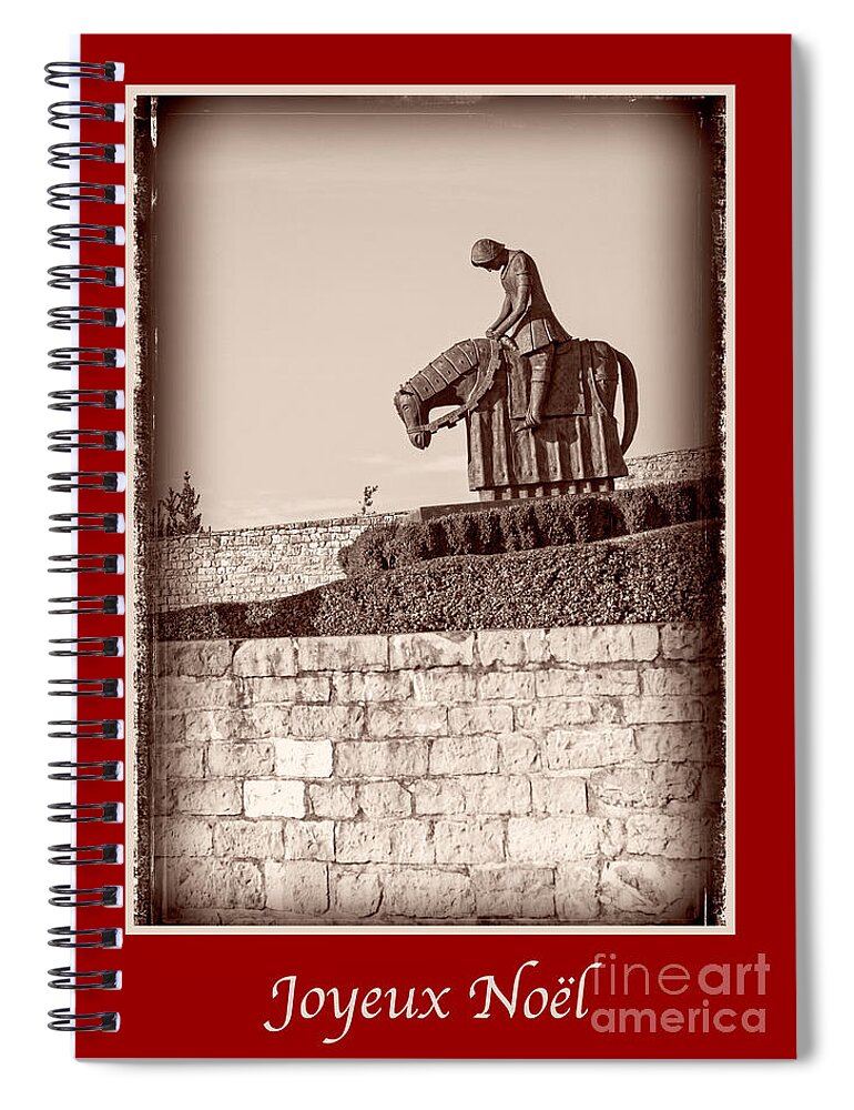 French Spiral Notebook featuring the photograph Joyeux Noel with St Francis by Prints of Italy