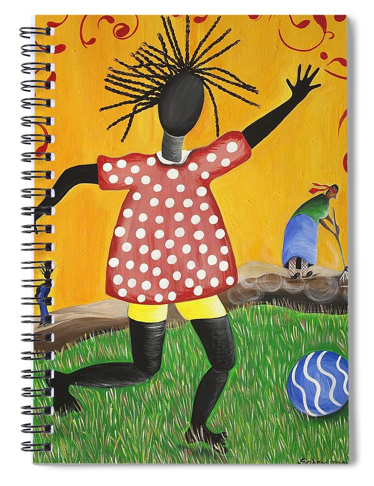 Black Art Spiral Notebook featuring the painting Joy's Promise by Patricia Sabreee