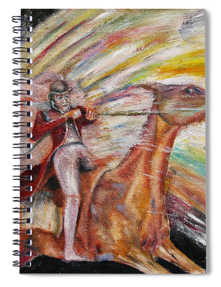 Horses Spiral Notebook featuring the painting Jump The Rainbow by Tom Conway