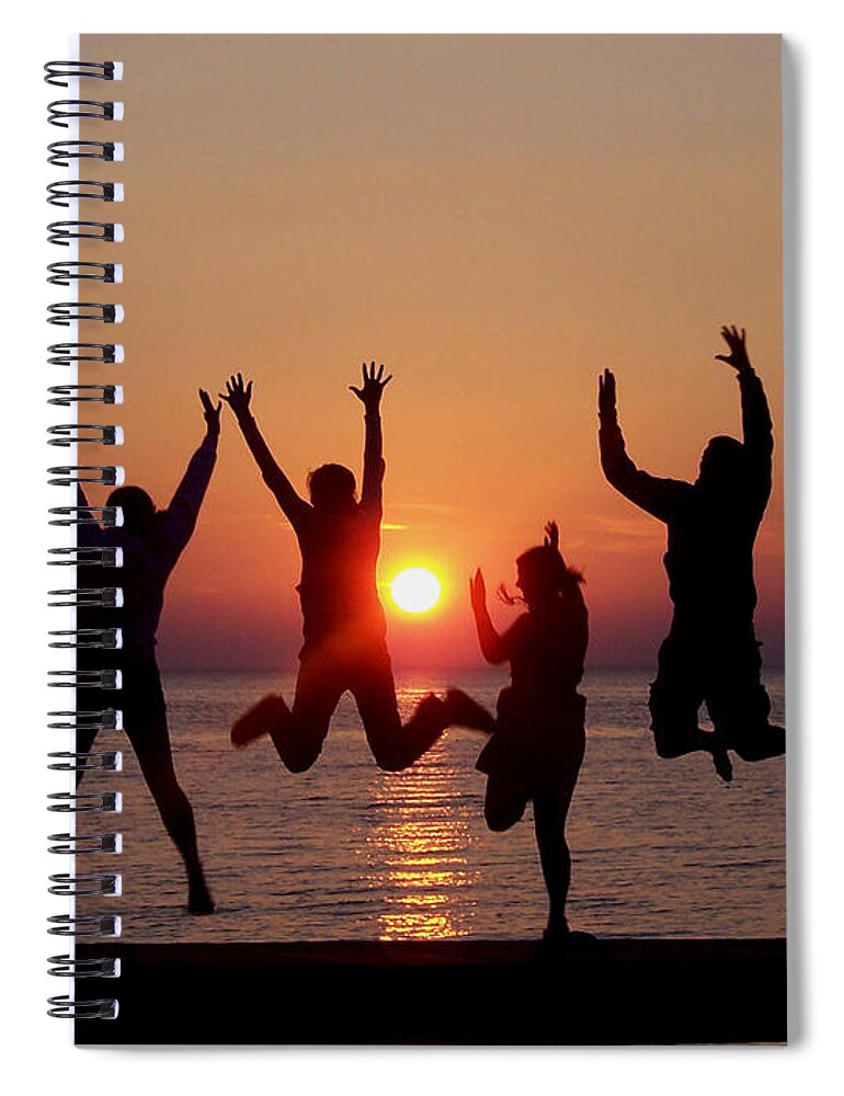 Sunset Spiral Notebook featuring the photograph Jumping for Joy by David T Wilkinson