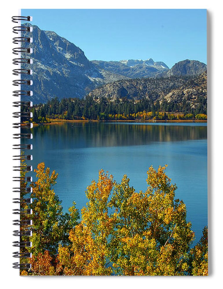 Lake Spiral Notebook featuring the photograph June Lake Blues and Golds by Lynn Bauer