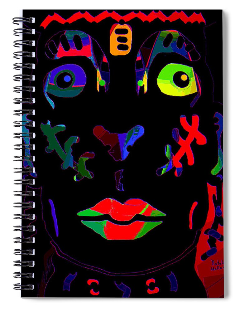 Jungle Man Spiral Notebook featuring the mixed media Jungle Man by Natalie Holland