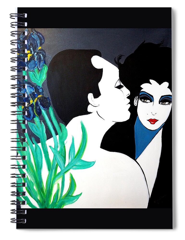 Just A Little Kiss Spiral Notebook featuring the painting Just A Little Kiss by Nora Shepley