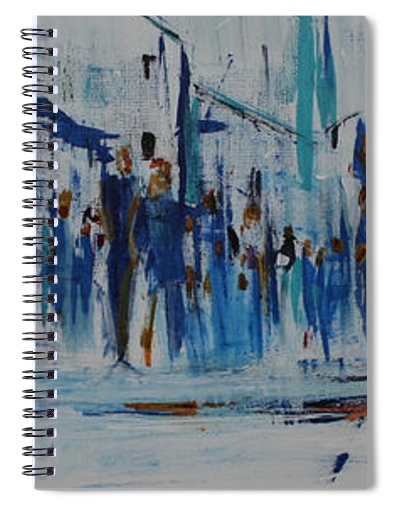 Prints Spiral Notebook featuring the painting Just Another Day In New York City by Jack Diamond