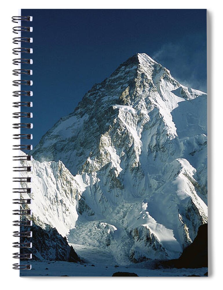 00260216 Spiral Notebook featuring the photograph K2 At Dawn by Colin Monteath