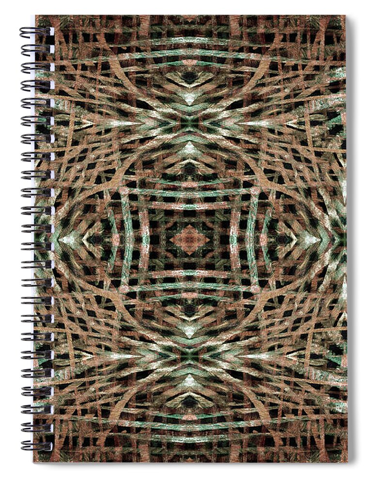 Brown Spiral Notebook featuring the digital art Kaleidoscope Fur 22 by Steve Ball