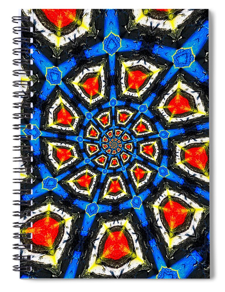 Abstract Spiral Notebook featuring the photograph Kaleidoscope of Primary Colors by Amy Cicconi