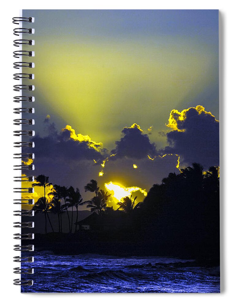 Sunset Spiral Notebook featuring the photograph Kauai Sunset by Debbie Karnes