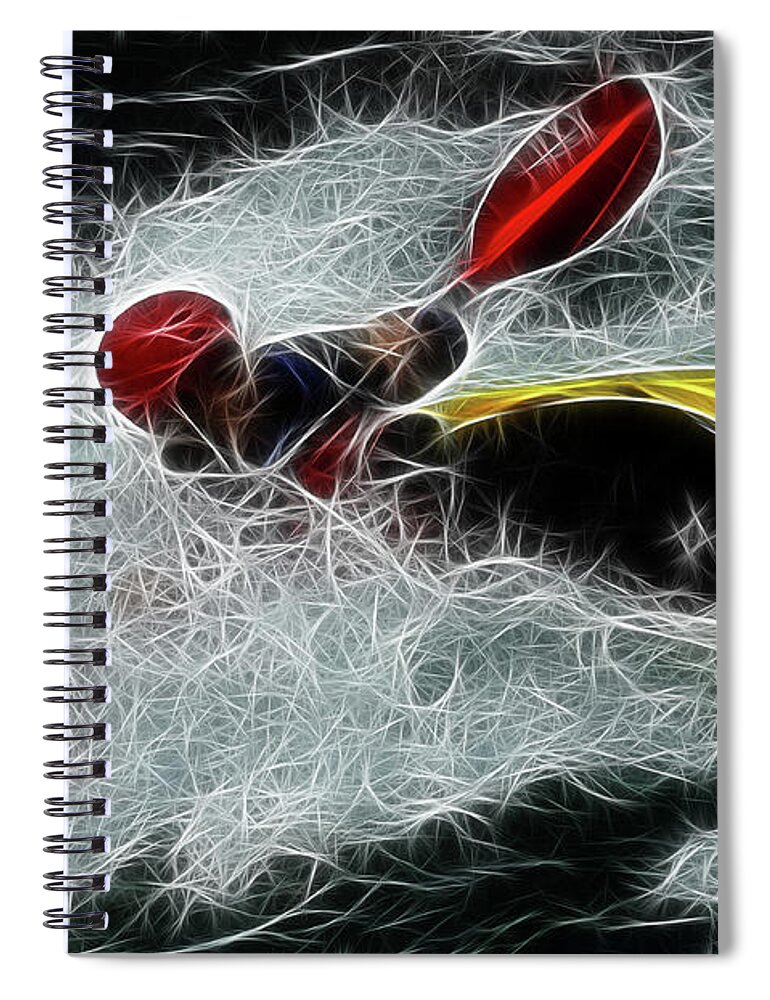 Kayak Spiral Notebook featuring the photograph Kayaker In The Mainstream by Bob Christopher