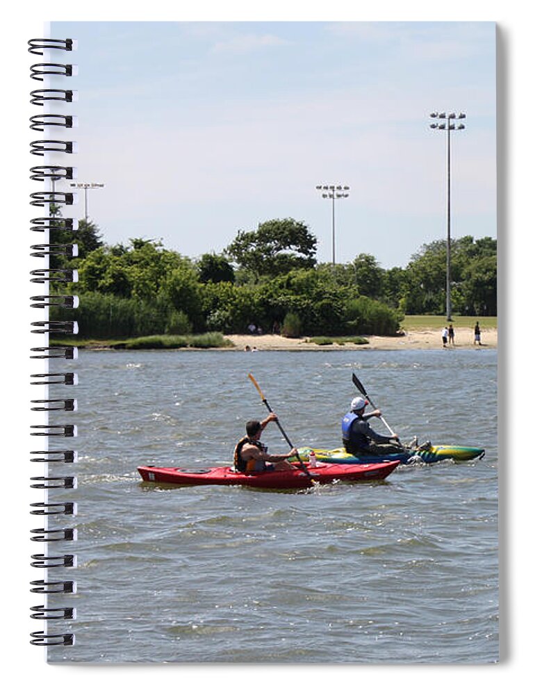Kayaking In Freeport Spiral Notebook featuring the photograph Kayaking In Freeport by John Telfer