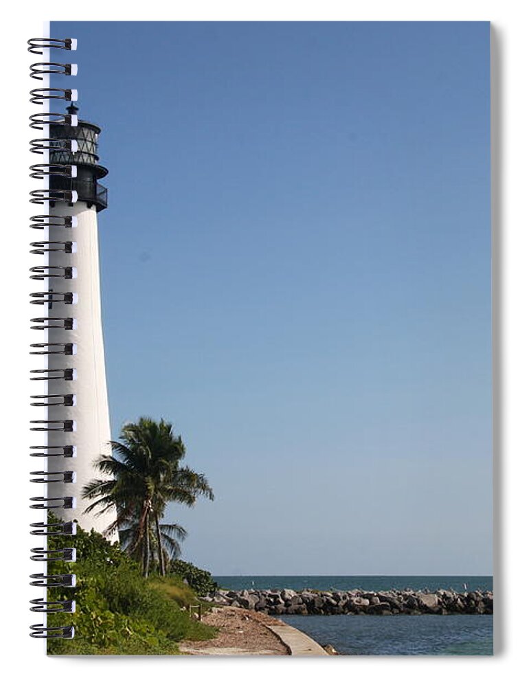 Ligthouse Spiral Notebook featuring the photograph Key Biscayne Lighthouse by Christiane Schulze Art And Photography