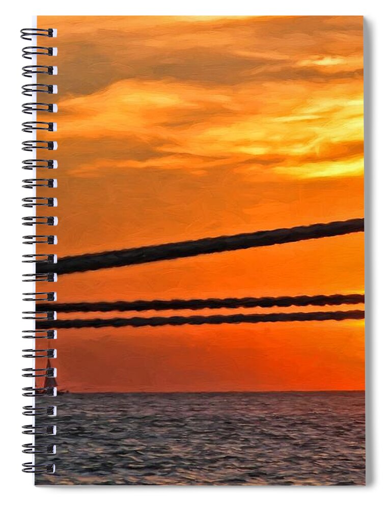 Sunset Spiral Notebook featuring the photograph Key West Sunset by Peggy Hughes