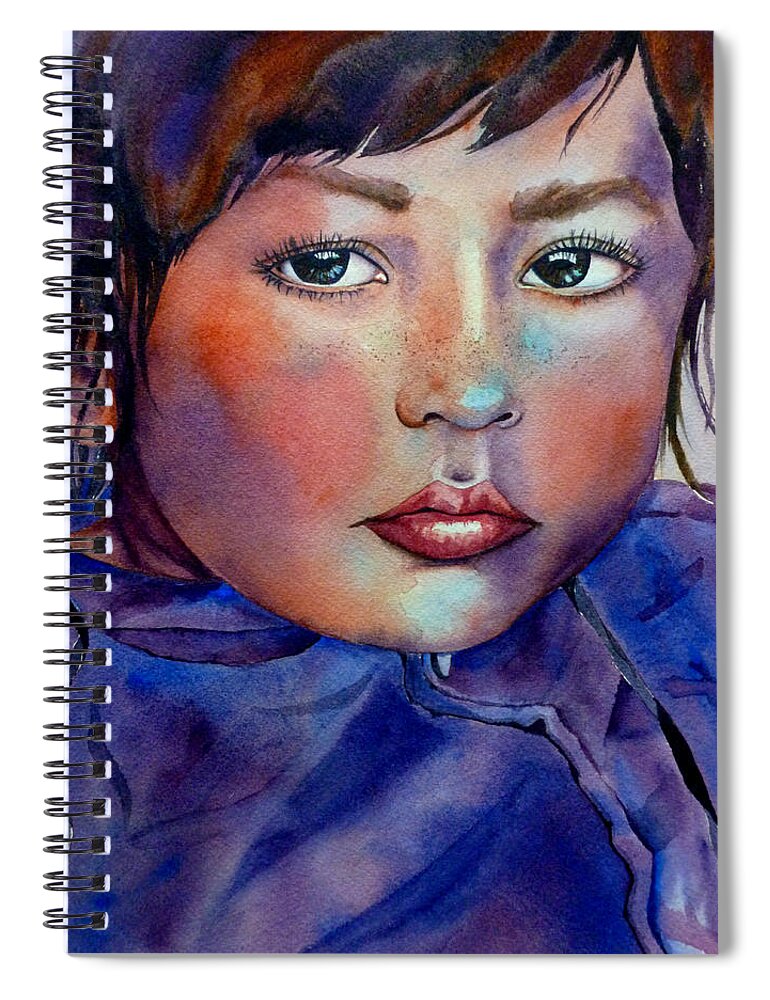 Kid In Sweatshirt Spiral Notebook featuring the painting Kid Next Door by Michal Madison