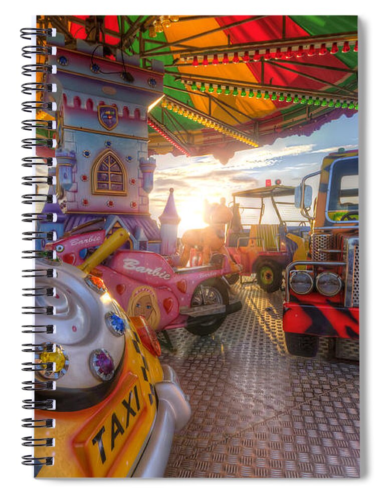 Yhun Suarez Spiral Notebook featuring the photograph Kiddie Rides by Yhun Suarez