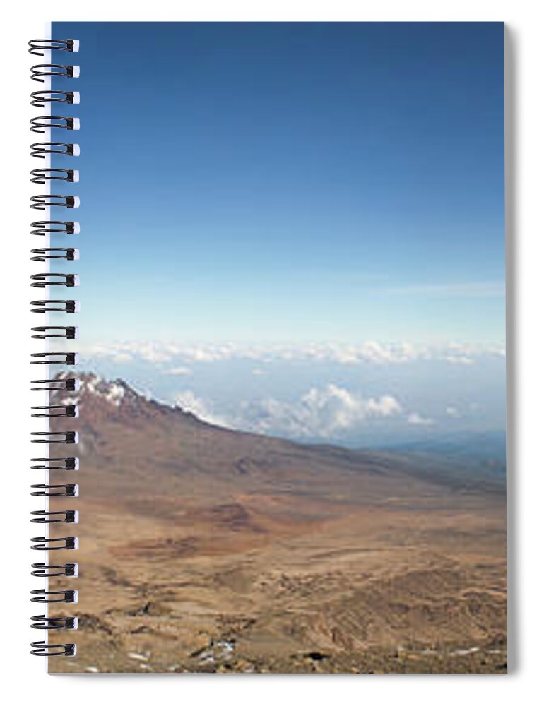 Scenics Spiral Notebook featuring the photograph Kilimanjaro Flying Panorama by Mario Eder