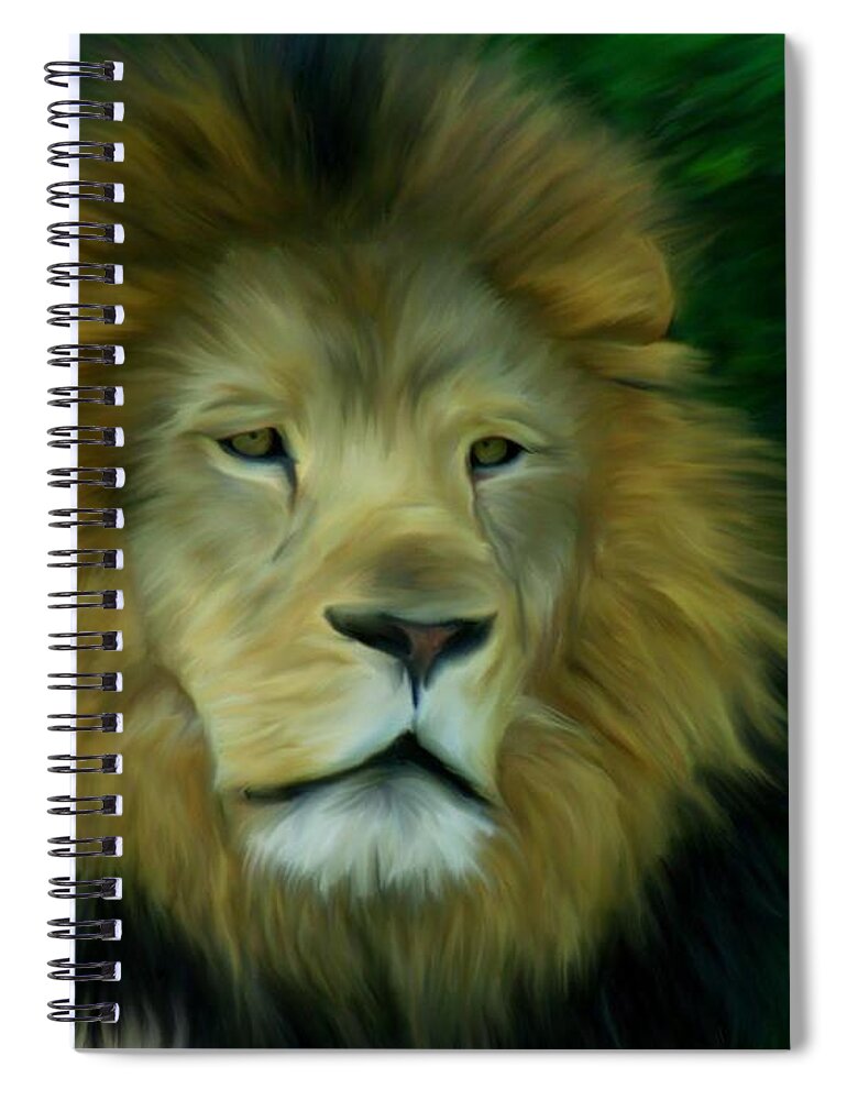 King Spiral Notebook featuring the painting King by Maria Urso