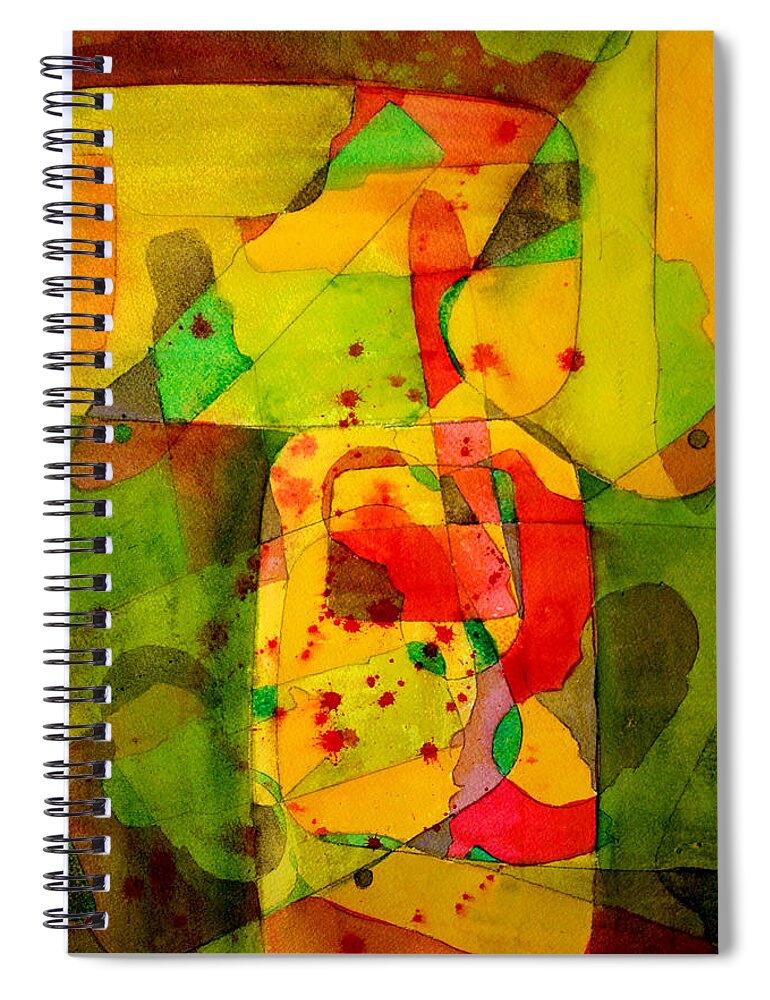 Abstract Spiral Notebook featuring the painting Kitchen Studio Abstract by Nancy Merkle
