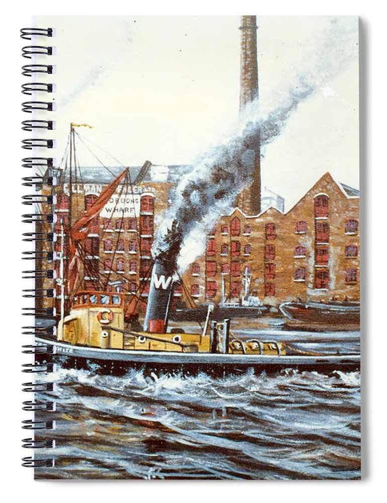 Knocker White Spiral Notebook featuring the painting Knocker White sailing down river past Rotherhithe by Mackenzie Moulton