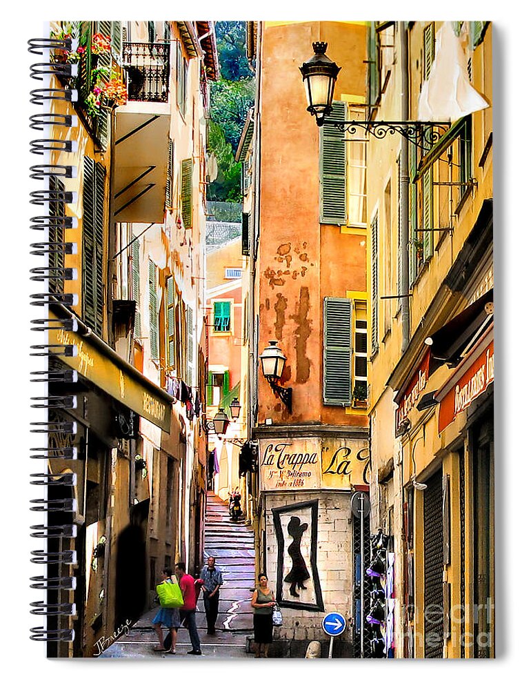 La Trappa Bar Spiral Notebook featuring the photograph La Trappa.Nice.France by Jennie Breeze