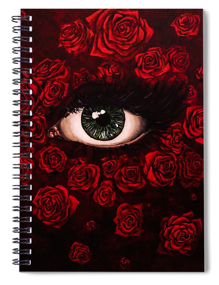 Rose Spiral Notebook featuring the painting La Vie En Rose by Joel Tesch