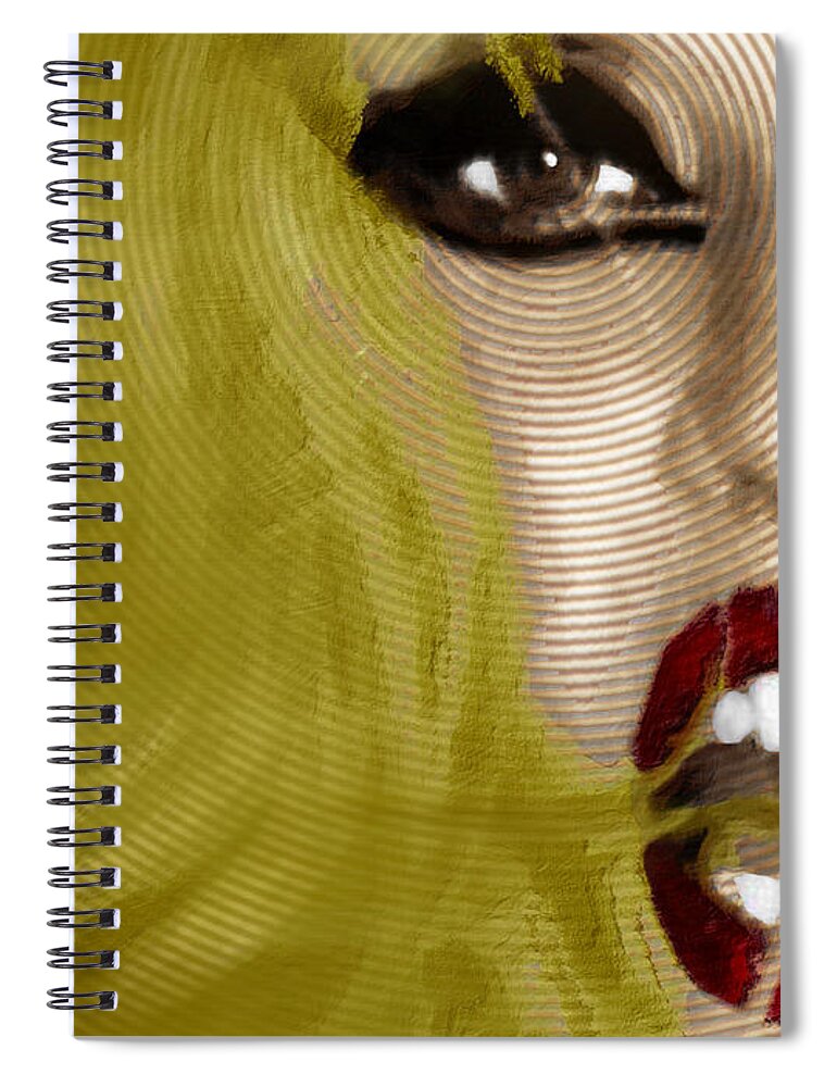 Lady Gaga Spiral Notebook featuring the painting Lady Gaga 2 by Tony Rubino