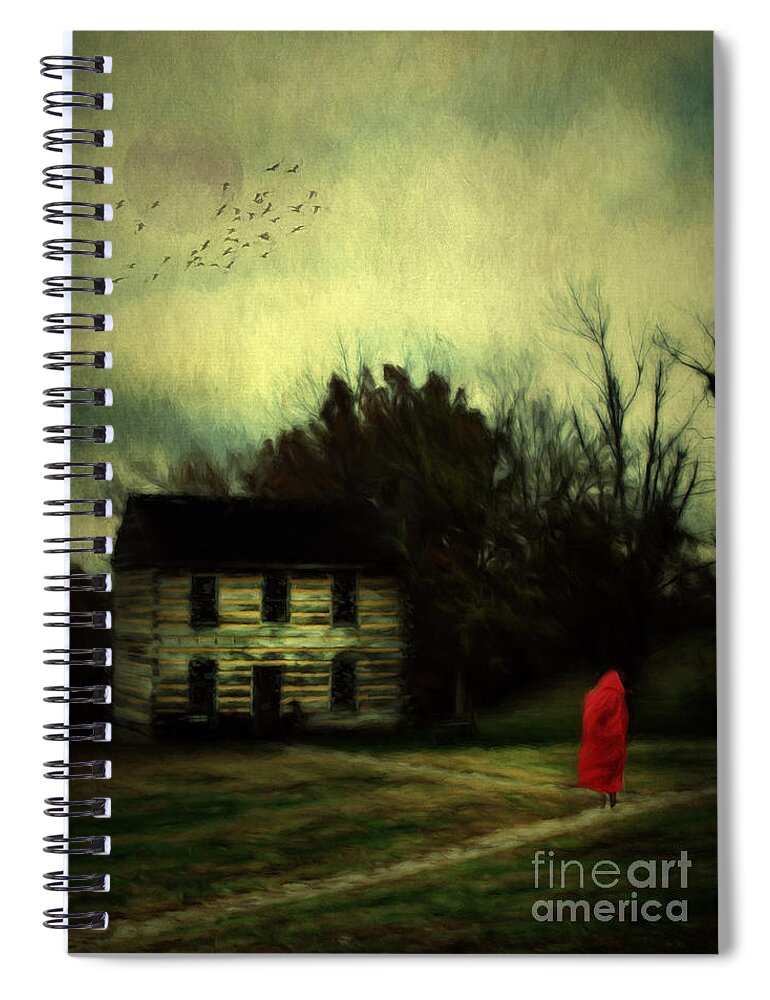 Girl Spiral Notebook featuring the photograph Lady in Red by Darren Fisher