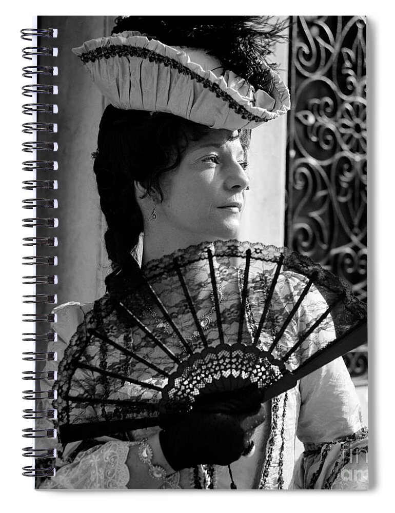 Venezia Spiral Notebook featuring the photograph Lady with fan by Riccardo Mottola