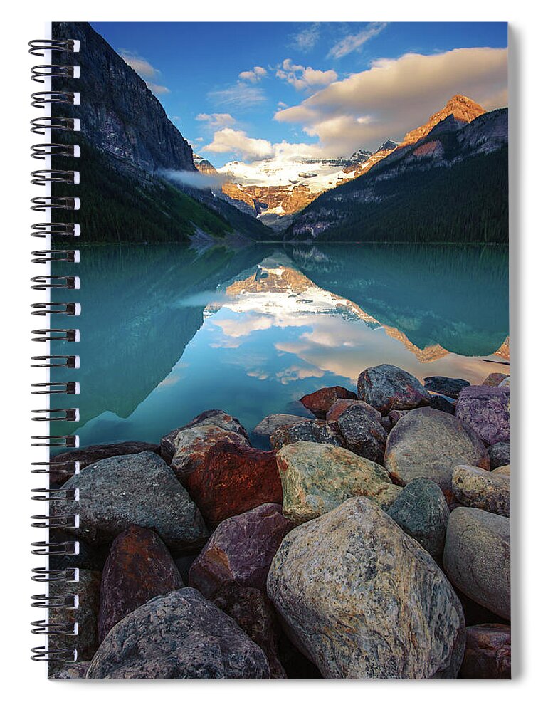 Scenics Spiral Notebook featuring the photograph Lake Louise by Piriya Photography
