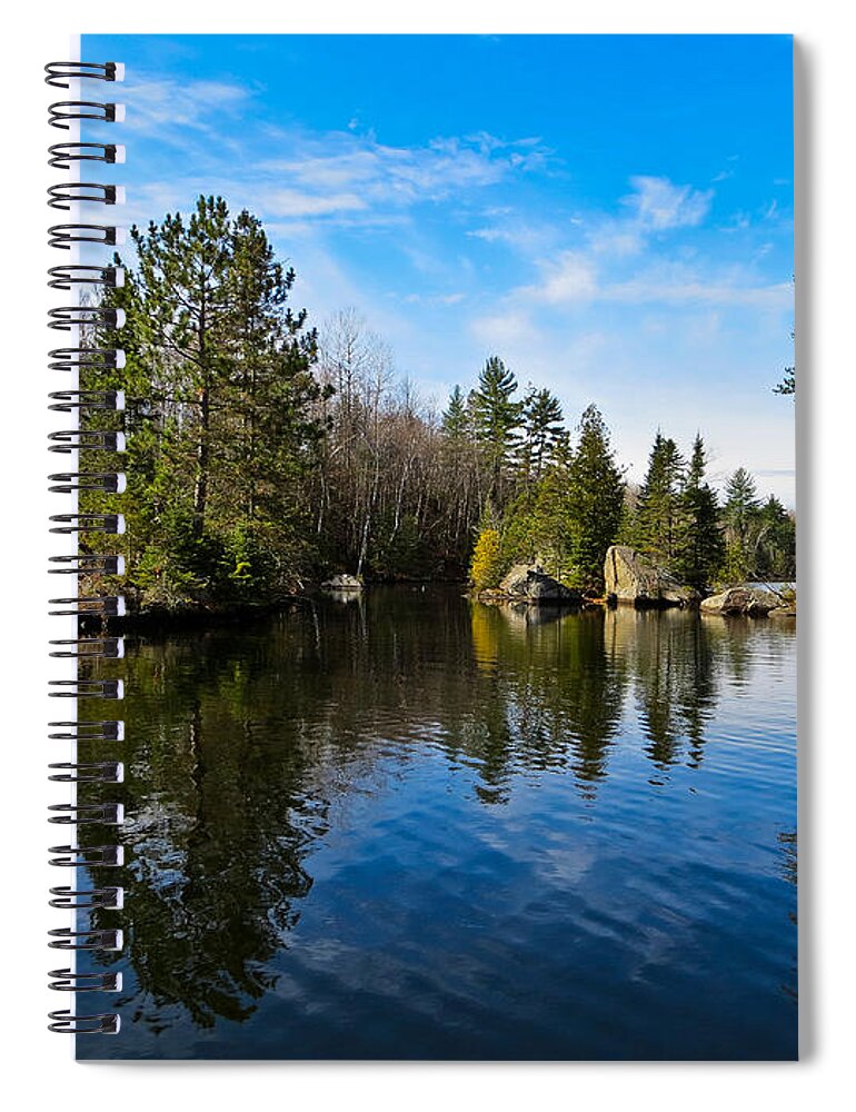 Lake Michigamme In Michigan Spiral Notebook featuring the photograph Lake Michigamme by Gwen Gibson