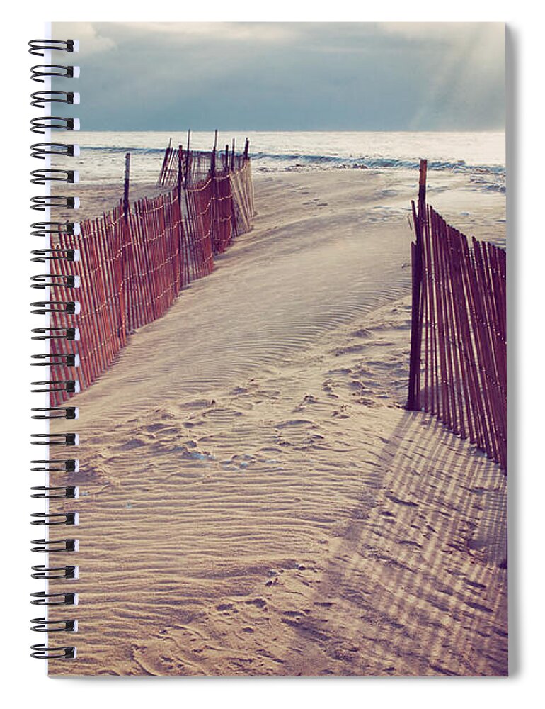 Tranquility Spiral Notebook featuring the photograph Lake Michigan Beach by Trina Dopp Photography