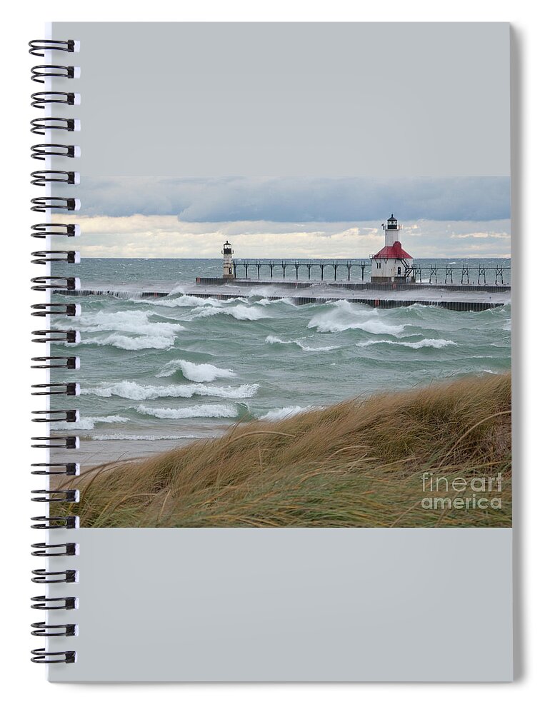 Lake Michigan Spiral Notebook featuring the photograph Lake Michigan Winds by Ann Horn