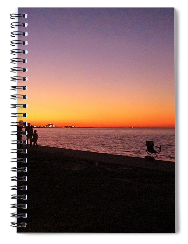 Lake Pontchartrain Sunset Spiral Notebook featuring the photograph Lake Pontchartrain Sunset by Deborah Lacoste