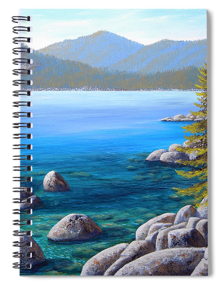 Lake Tahoe Spiral Notebook featuring the painting Lake Tahoe Inlet by Frank Wilson