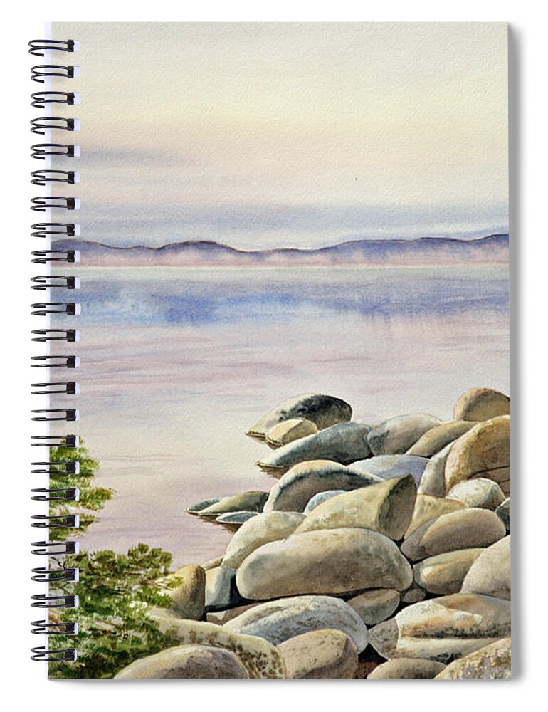 Lake Tahoe Spiral Notebook featuring the painting Lake Tahoe by Irina Sztukowski