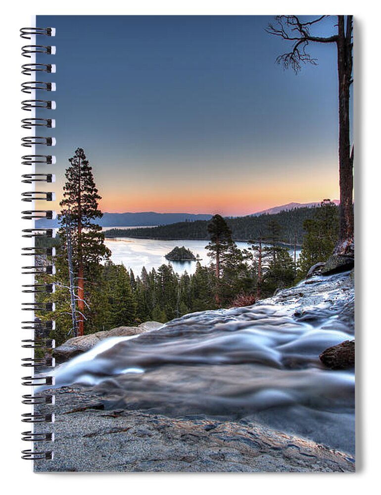 Lake Tahoe Spiral Notebook featuring the photograph Lake Tahoe Sunset at Eagle Falls by Shawn Everhart