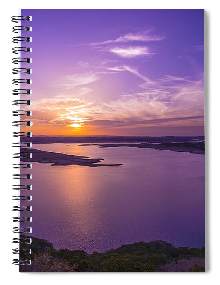 Lake Travis Sunset Spiral Notebook featuring the photograph Lake Travis Sunset by David Morefield