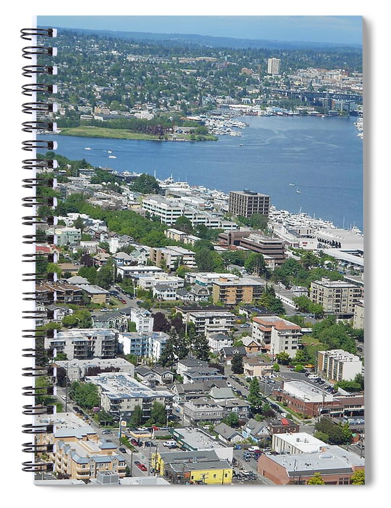 Seattle Spiral Notebook featuring the photograph Lake Union Panorama by David Trotter
