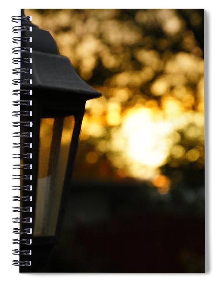 Lamp Spiral Notebook featuring the photograph Lamplight by Photographic Arts And Design Studio