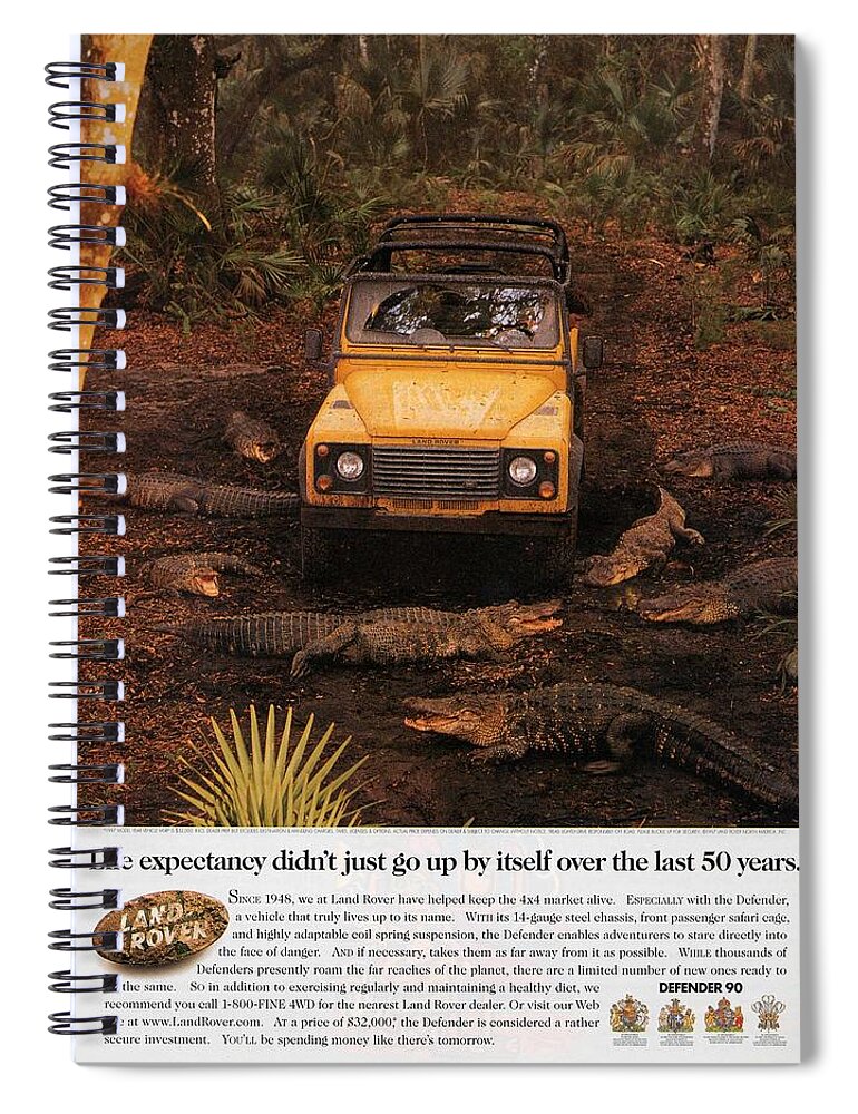 Landrover Spiral Notebook featuring the photograph Land Rover Defender 90 Ad by Georgia Clare