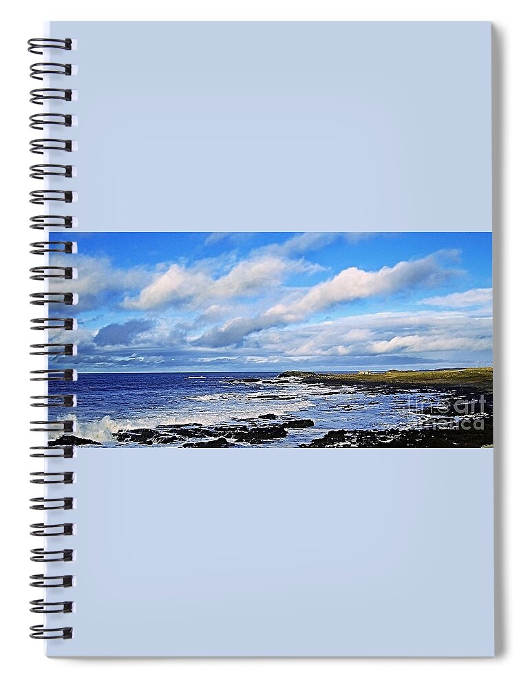 Sea Spiral Notebook featuring the photograph Land Sea and Sky by Nina Ficur Feenan