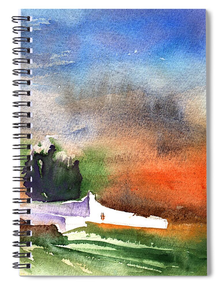 Travel Spiral Notebook featuring the painting Landscape of Lanzarote 03 by Miki De Goodaboom