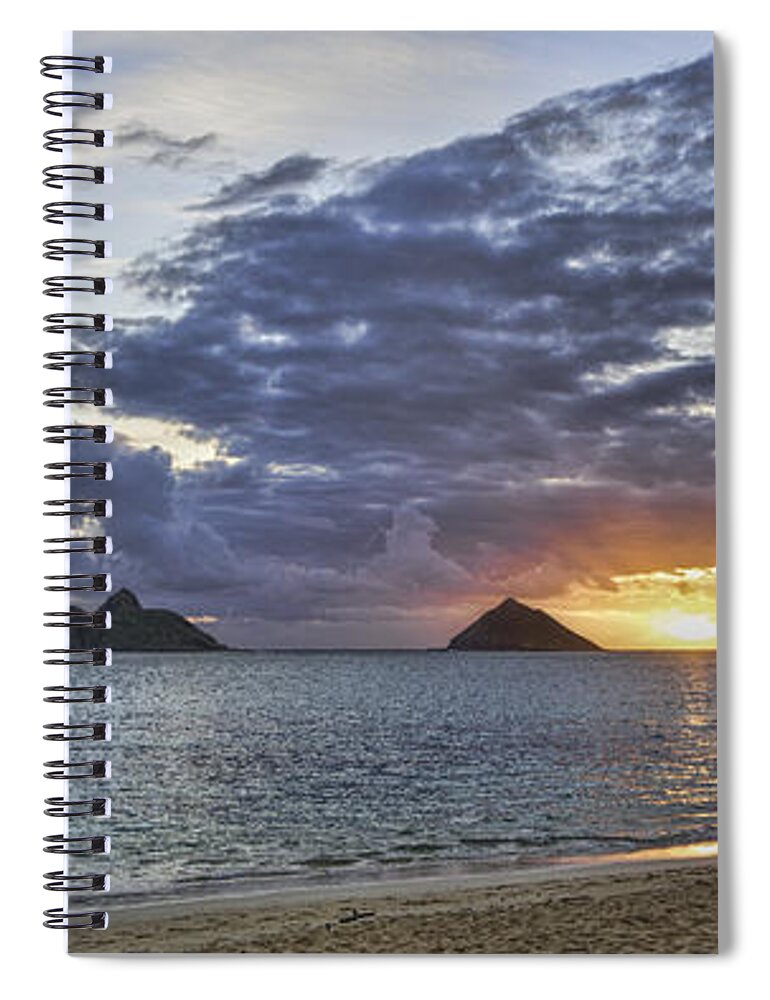 Hawaii Spiral Notebook featuring the photograph Lanikai Sunrise by Dan McManus