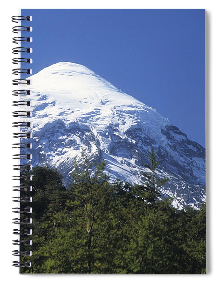 Argentina Spiral Notebook featuring the photograph Lanin volcano by James Brunker