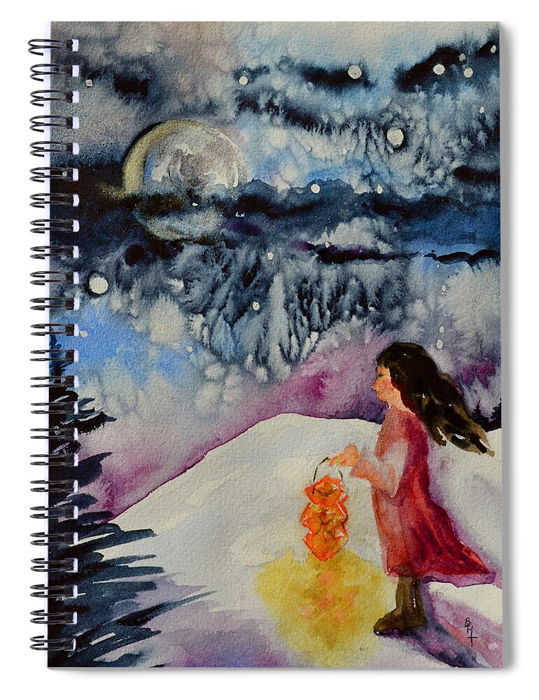 Lantern Spiral Notebook featuring the painting Lantern Festival by Beverley Harper Tinsley