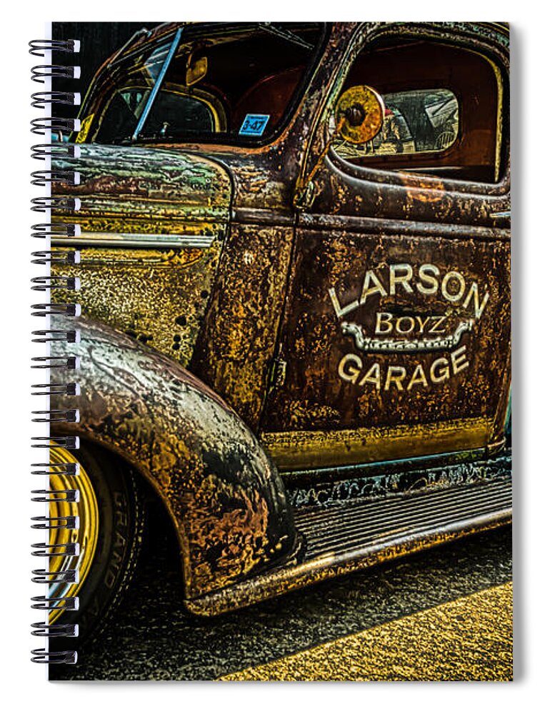 B52 Spiral Notebook featuring the photograph Larson Boyz Garage by Jay Stockhaus