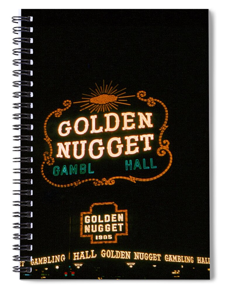 Golden Nugget Spiral Notebook featuring the photograph Las Vegas Light 3 by Cathy Anderson