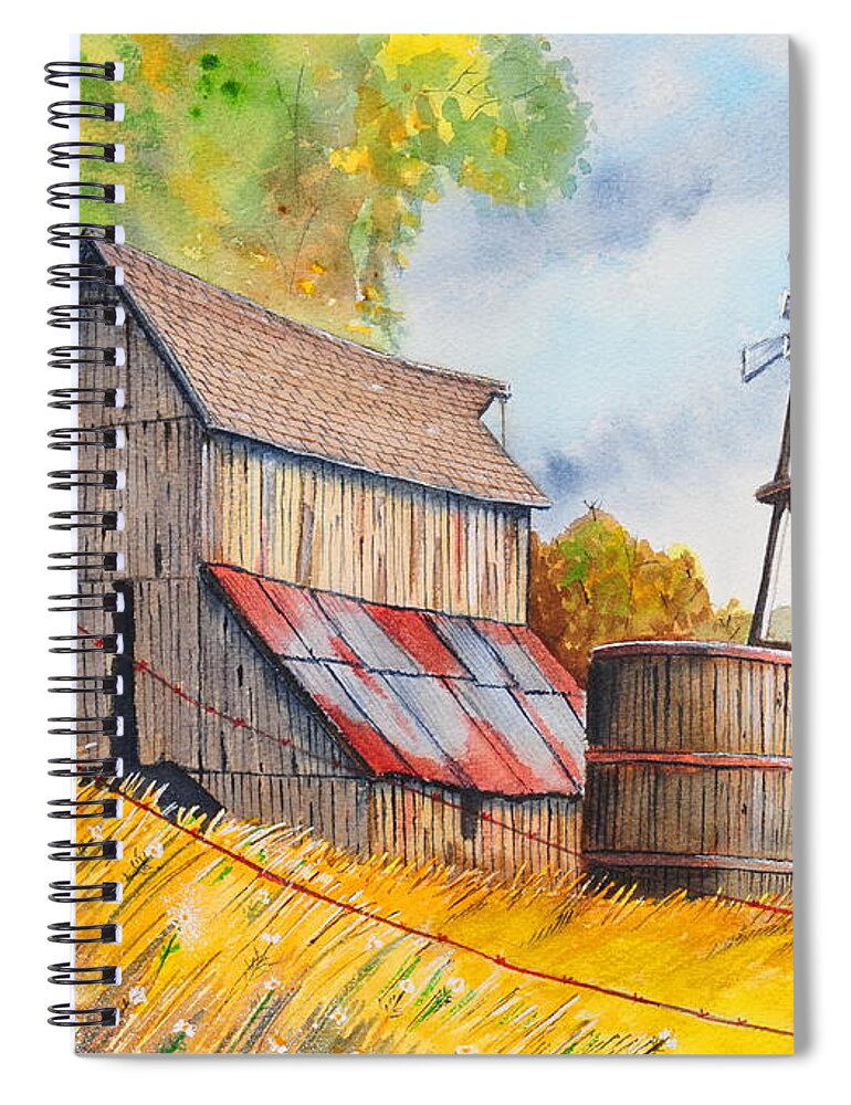 Landscape Spiral Notebook featuring the painting Last Days of Summer by John W Walker