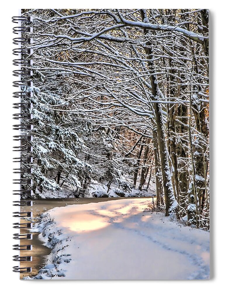 Nature Spiral Notebook featuring the photograph Late Afternoon in the Snow by Eleanor Abramson