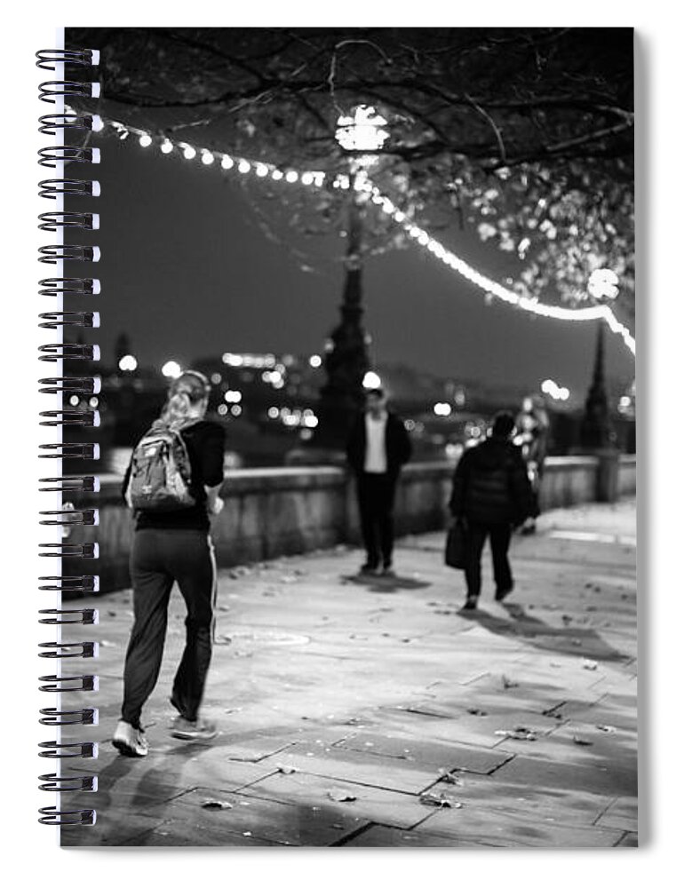  Spiral Notebook featuring the photograph Late Night Run by Matt Malloy