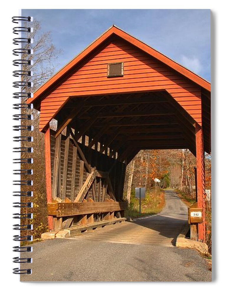 Laurel Creek Covered Bridge Spiral Notebook featuring the photograph Laurel Creek Covered Bridge - West Virginia by Adam Jewell